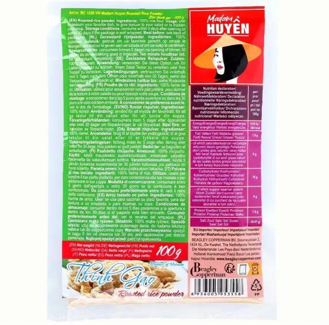 Madam Huyen roasted rice powder bot thinh gao 100g
