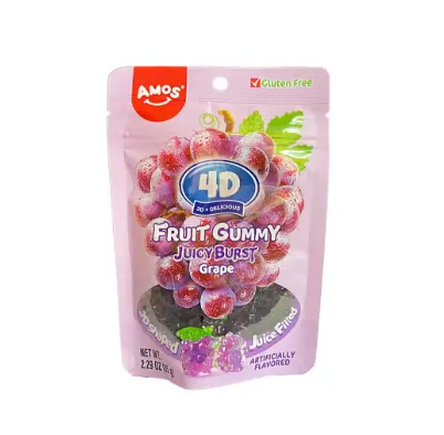 AMOS 4D Gummy Juicy Burst Grape Flavor 65g