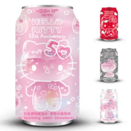 Highup hello kitty ramune sparkling strawberry flavor 330ml